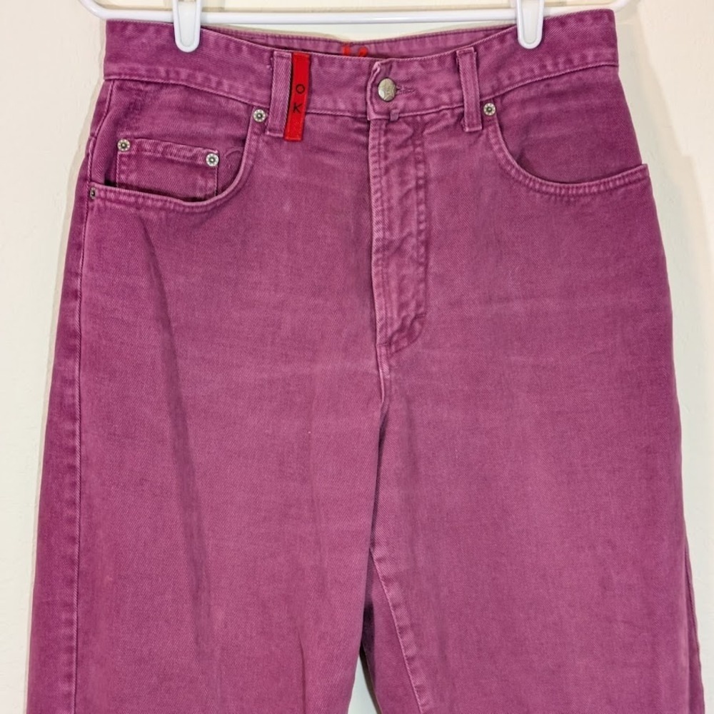 Vintage 90s High Waist Raspberry Pink Mom Jeans Tapered Leg 32 Italy Otto Kern - Picture 3 of 10